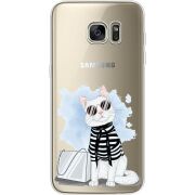 Прозрачный чехол Uprint Samsung G935 Galaxy S7 Edge Cat Style