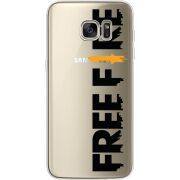 Прозрачный чехол Uprint Samsung G935 Galaxy S7 Edge Free Fire Black Logo