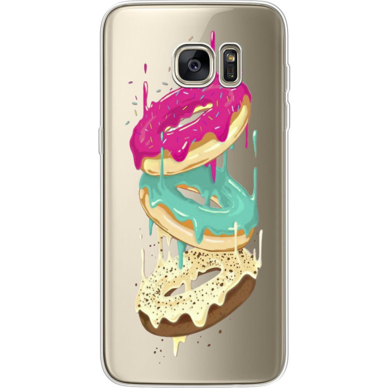 Прозрачный чехол Uprint Samsung G935 Galaxy S7 Edge Donuts