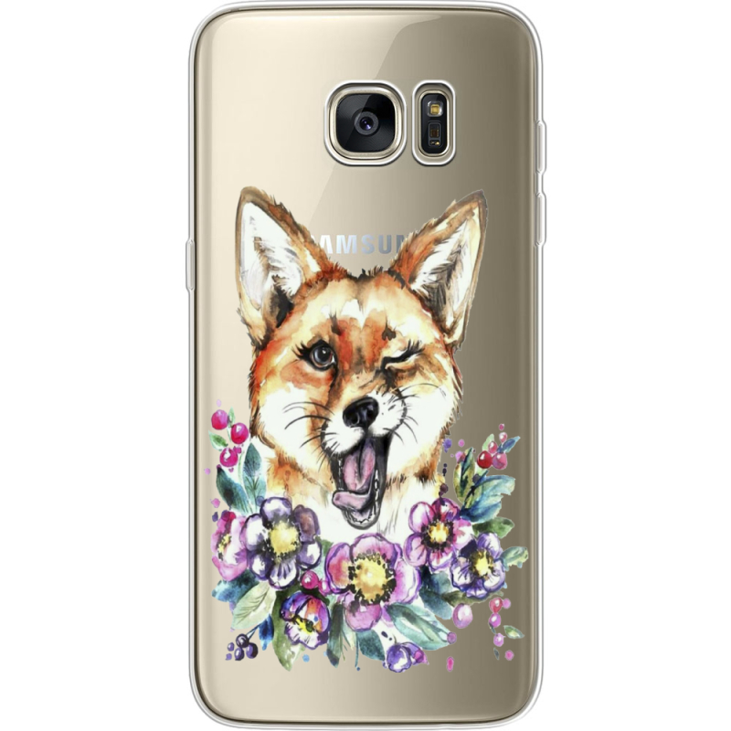 Прозрачный чехол Uprint Samsung G935 Galaxy S7 Edge Winking Fox