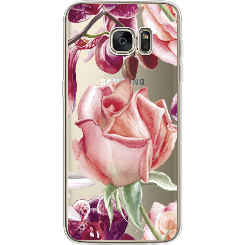 Прозрачный чехол Uprint Samsung G935 Galaxy S7 Edge Rose