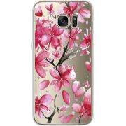 Прозрачный чехол Uprint Samsung G935 Galaxy S7 Edge Pink Magnolia