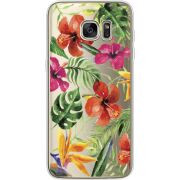 Прозрачный чехол Uprint Samsung G935 Galaxy S7 Edge Tropical Flowers