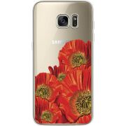 Прозрачный чехол Uprint Samsung G935 Galaxy S7 Edge Red Poppies