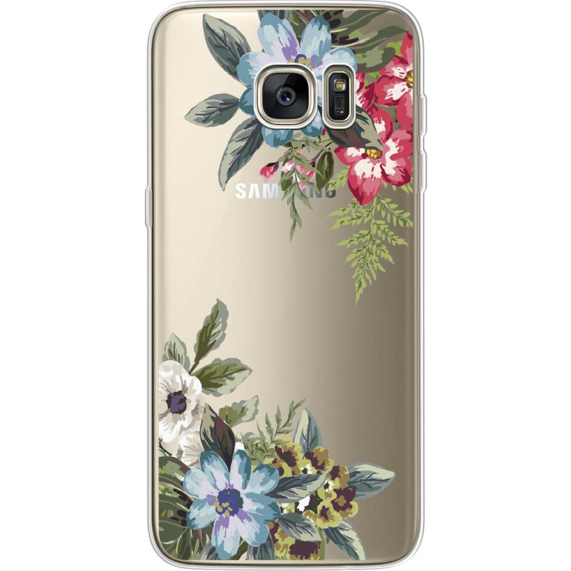 Прозрачный чехол Uprint Samsung G935 Galaxy S7 Edge Floral