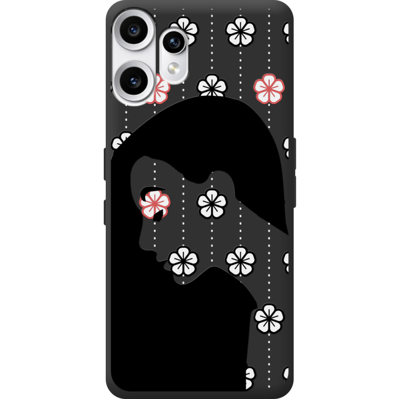 Чорний чохол BoxFace Nothing CMF Phone 2 Pro Flower Hair