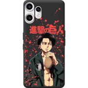 Чорний чохол BoxFace Nothing CMF Phone 2 Pro Атака Титанов Леви