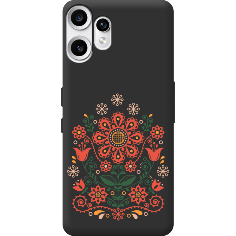Чорний чохол BoxFace Nothing CMF Phone 2 Pro Ukrainian Ornament