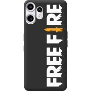Чорний чохол BoxFace Nothing CMF Phone 2 Pro Free Fire White Logo