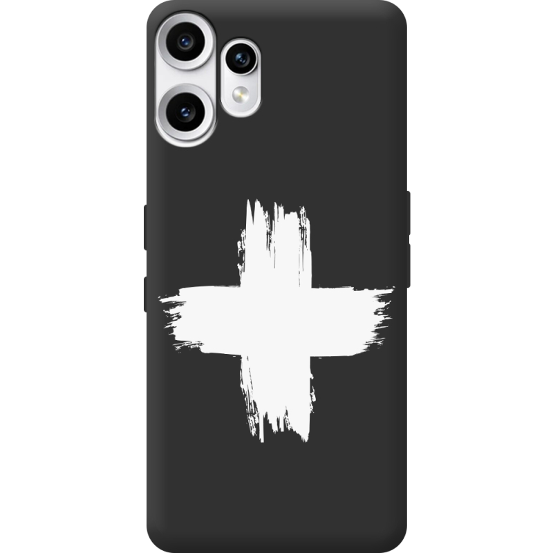 Чорний чохол BoxFace Nothing CMF Phone 2 Pro Білий хрест ЗСУ