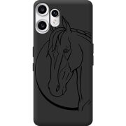 Чорний чохол BoxFace Nothing CMF Phone 2 Pro Horse