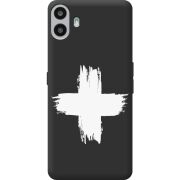 Чорний чохол BoxFace Nothing CMF Phone 1 Білий хрест ЗСУ