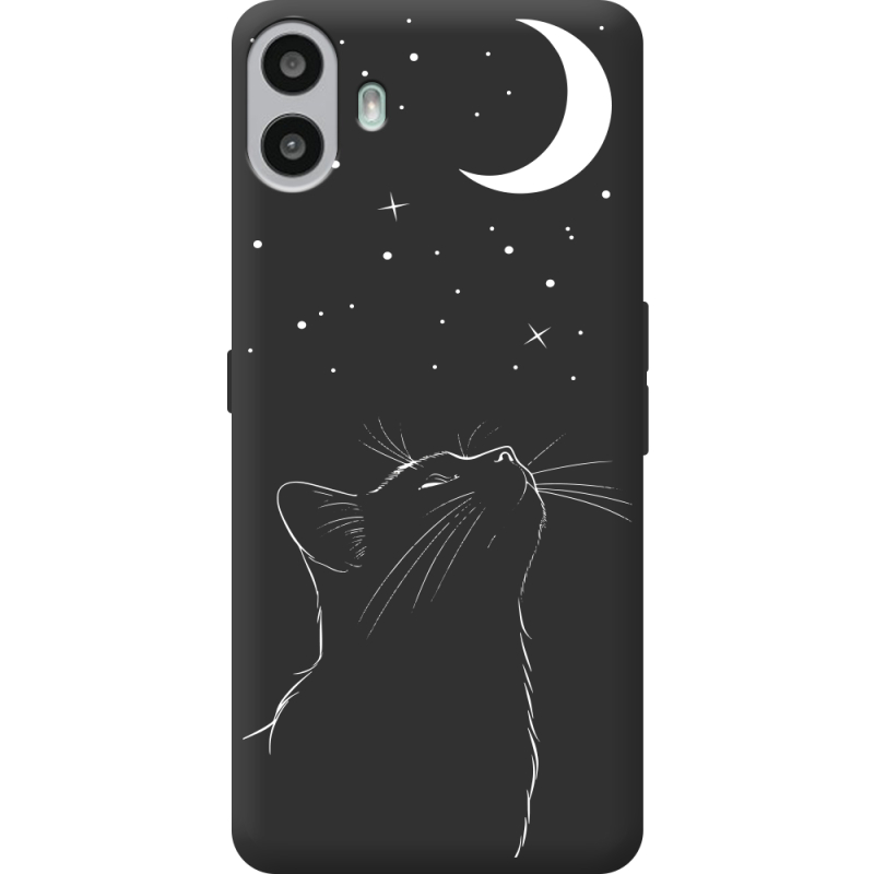 Чорний чохол BoxFace Nothing CMF Phone 1 Місячний кіт
