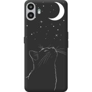 Чорний чохол BoxFace Nothing CMF Phone 1 Місячний кіт