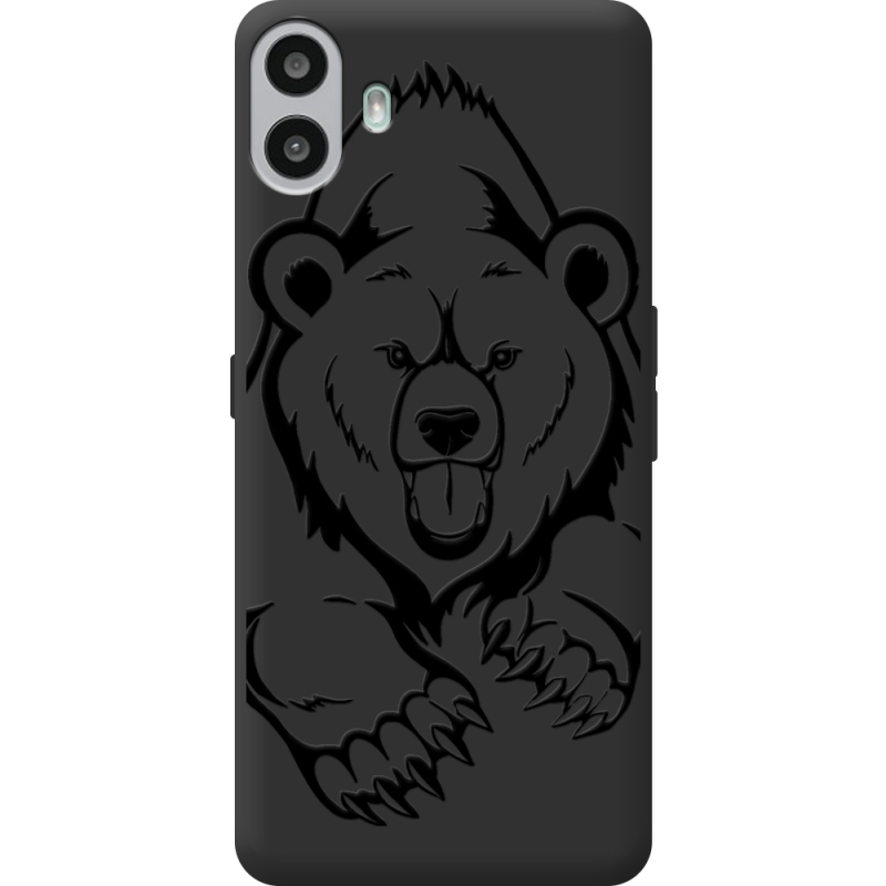 Чорний чохол BoxFace Nothing CMF Phone 1 Grizzly Bear