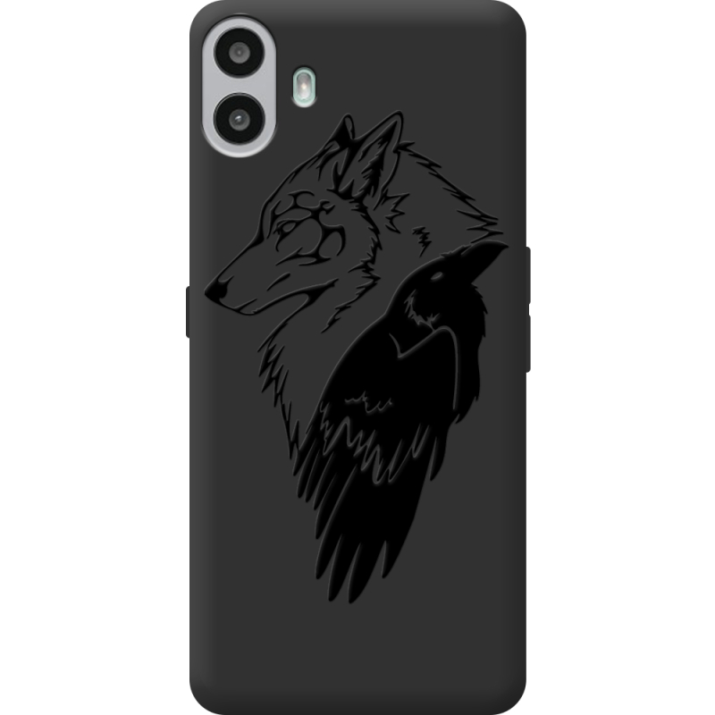 Чорний чохол BoxFace Nothing CMF Phone 1 Wolf and Raven
