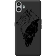 Чорний чохол BoxFace Nothing CMF Phone 1 Wolf and Raven
