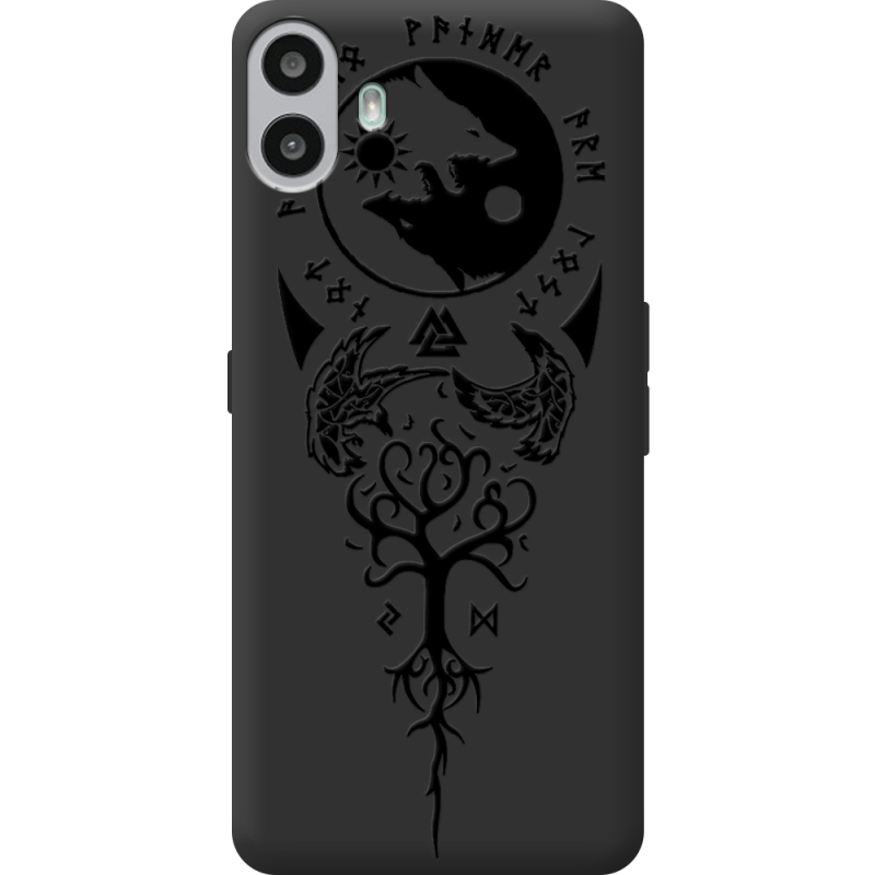 Чорний чохол BoxFace Nothing CMF Phone 1 Hugin and Munin