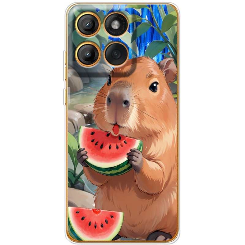 Чохол BoxFace Motorola Moto G86 Капібара з кавуном