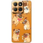 Прозорий чохол BoxFace Motorola Moto G86 с 3D-глазками Pug