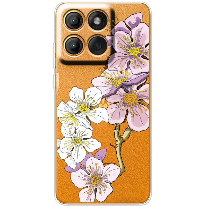 Прозорий чохол BoxFace Motorola Moto G86 Cherry Blossom