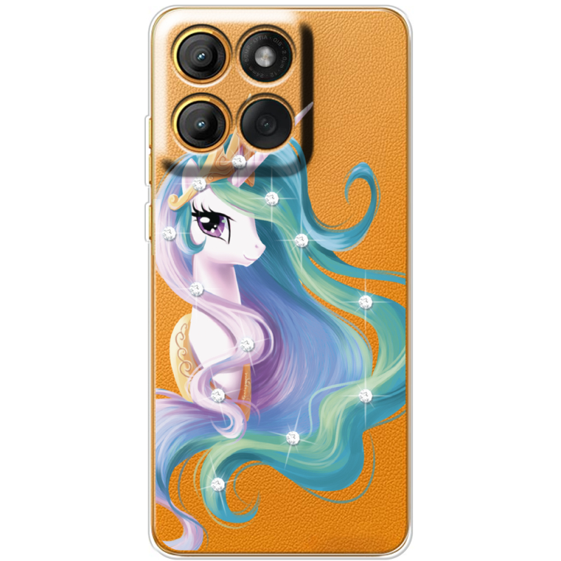 Чохол зі стразами Motorola Moto G86 Unicorn Queen