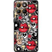 Чорний чохол BoxFace Motorola Moto G86 Rock Graffiti