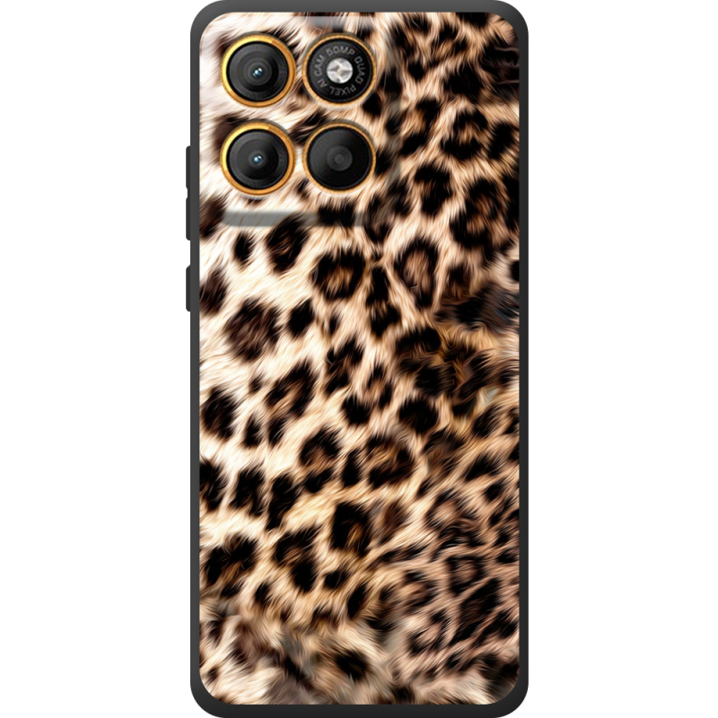 Чорний чохол BoxFace Motorola Moto G86 Леопардовий