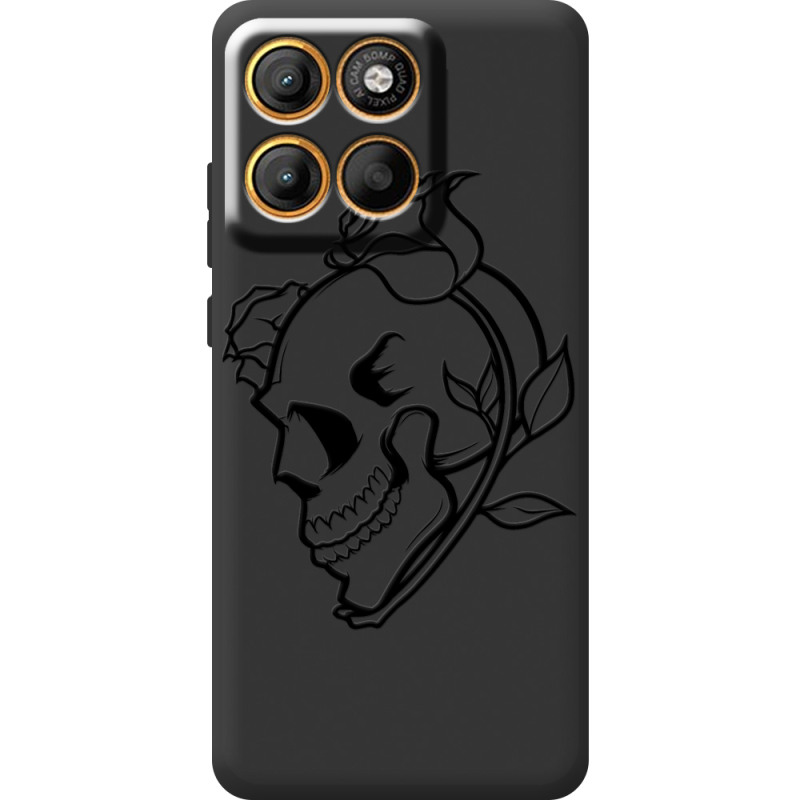 Чорний чохол BoxFace Motorola Moto G86 Skull and Roses