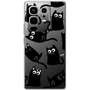 Прозорий чохол BoxFace Infinix Note 50 Pro Plus с 3D-глазками Black Kitty