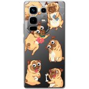 Прозорий чохол BoxFace Infinix Note 50 Pro Plus с 3D-глазками Pug