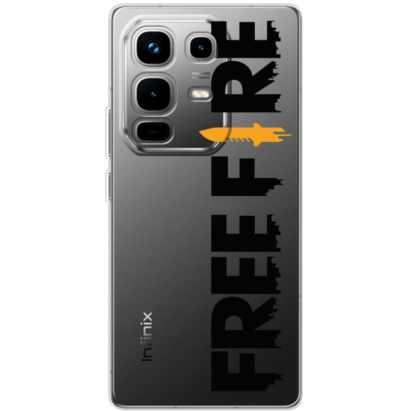 Прозорий чохол BoxFace Infinix Note 50 Pro Plus Free Fire Black Logo