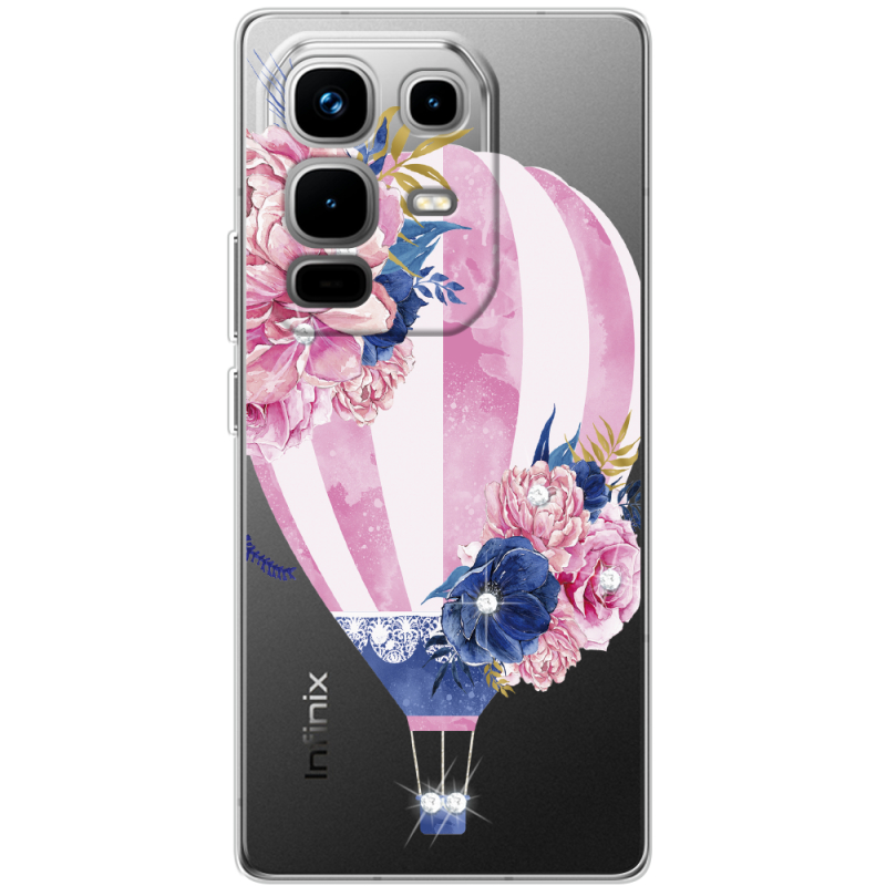 Чохол зі стразами Infinix Note 50 Pro Plus Pink Air Baloon