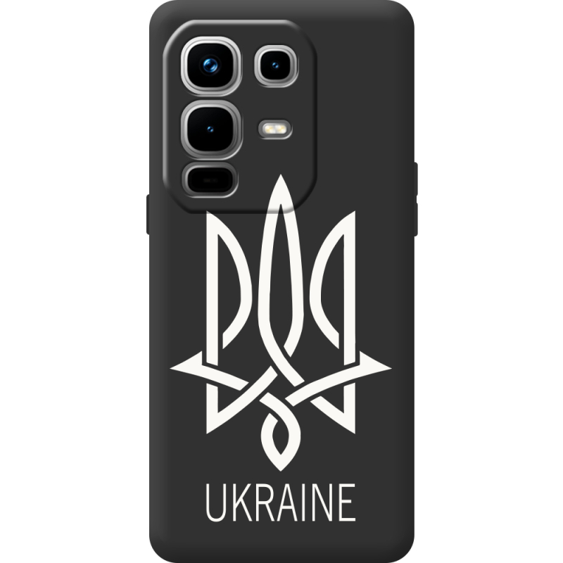 Чорний чохол BoxFace Infinix Note 50 Pro Plus Тризуб монограмма ukraine