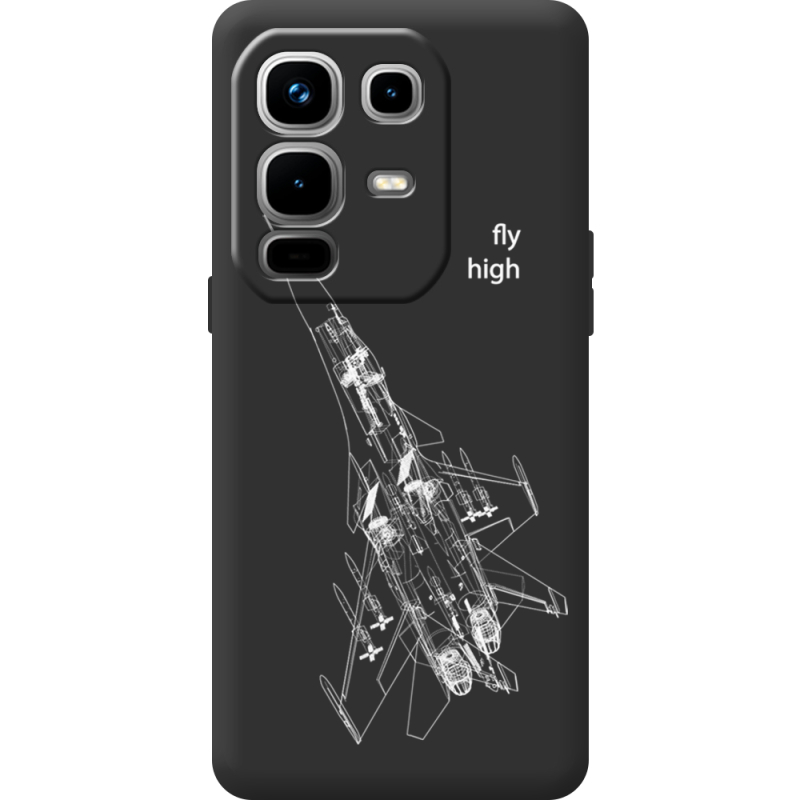 Чорний чохол BoxFace Infinix Note 50 Pro Plus Військовий літак