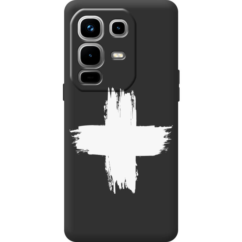 Чорний чохол BoxFace Infinix Note 50 Pro Plus Білий хрест ЗСУ