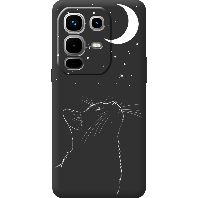 Чорний чохол BoxFace Infinix Note 50 Pro Plus Місячний кіт