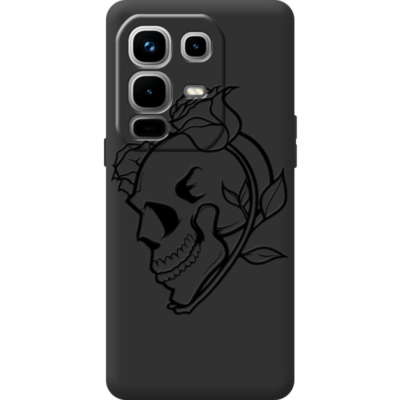 Чорний чохол BoxFace Infinix Note 50 Pro Plus Skull and Roses