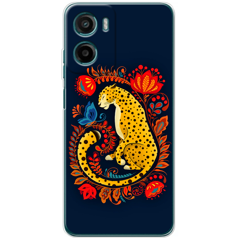 Чохол BoxFace Motorola Moto E15 Petrykivka Leopard