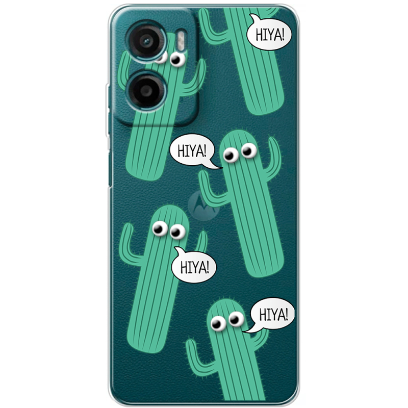 Прозорий чохол BoxFace Motorola Moto E15 с 3D-глазками HIYA