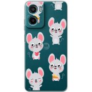 Прозорий чохол BoxFace Motorola Moto E15 с 3D-глазками Mouse