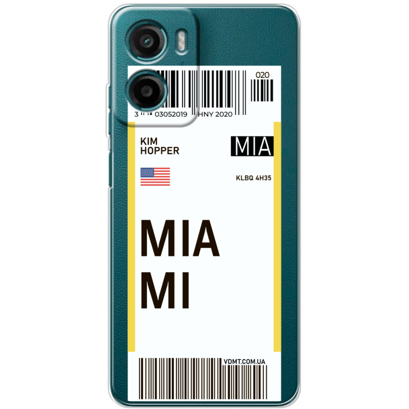 Прозорий чохол BoxFace Motorola Moto E15 Ticket Miami