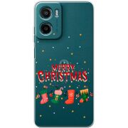 Прозорий чохол BoxFace Motorola Moto E15 Merry Christmas