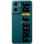 Прозорий чохол BoxFace Motorola Moto E15 Free Fire Black Logo
