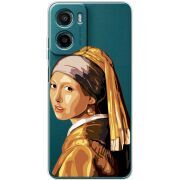 Прозорий чохол BoxFace Motorola Moto E15 Девушка с жемчужной серёжкой