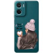 Прозорий чохол BoxFace Motorola Moto E15 love is in the air