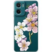 Прозорий чохол BoxFace Motorola Moto E15 Cherry Blossom