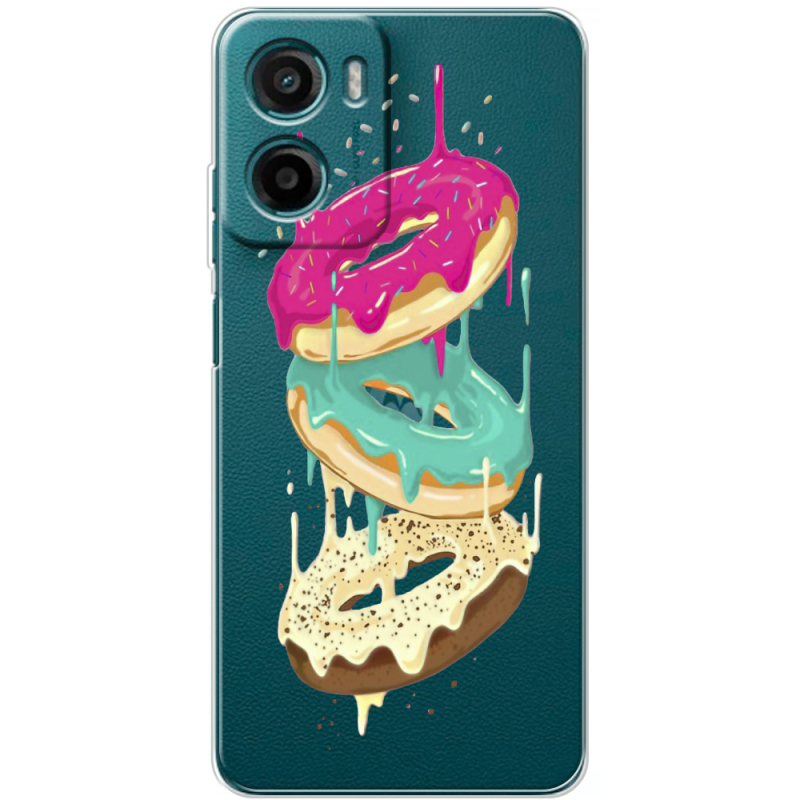 Прозорий чохол BoxFace Motorola Moto E15 Donuts
