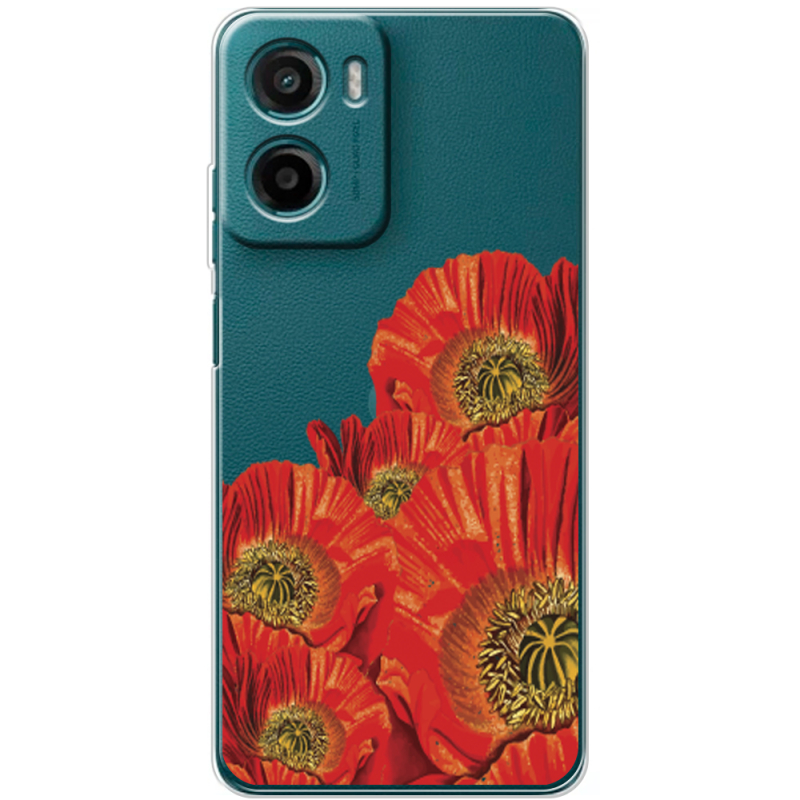 Прозорий чохол BoxFace Motorola Moto E15 Red Poppies