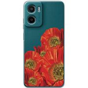 Прозорий чохол BoxFace Motorola Moto E15 Red Poppies